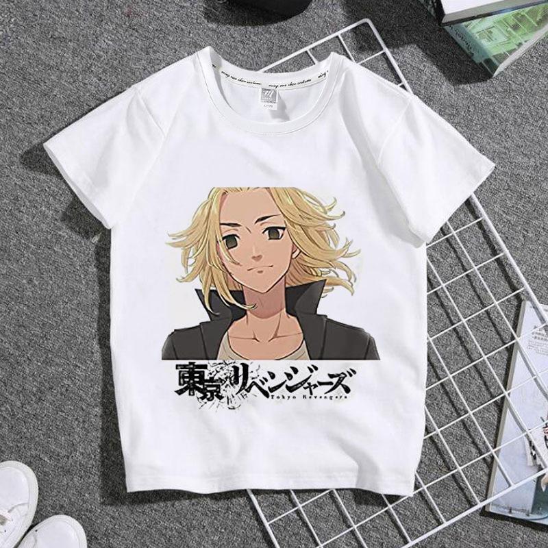 Cute Harajuku Anime Tokyo Revengers Print Children T-Shirt Summer Loose Short Sleeve White Women Tops Boy Girl Tees Men Blouses