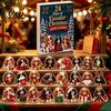 2D Acrylic Puppy Patches 2026 Christmas Dog Advent Calendar, 24 Ornaments Countdown Holiday Decorative Cartoon Festive Pendants for Tree, Party