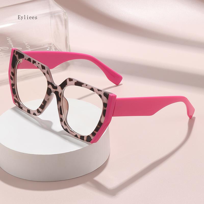 

Retro Polygon Cat Eye Green Glasses Frame Women Fashion Double Color Clear Anti-Blue Light Eyewear Men Optical Frame