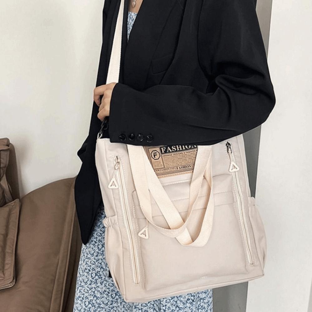 Large Capacity Women's Shoulder Bag Solid Color Single-shoulder Bag Shopping Handbag  Work Travel
