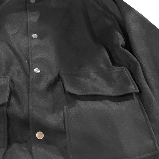 Yousheng Wollmantel mit Revers Einreihiges Design Farbblock-Stil Jacke mit Taschen Herbst Winter Herren Oberbekleidung