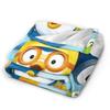 Warm Soft BlanketStudents Airplane Travel Pororos the Little Penguins   Bedding Throws Flannel Bedspread Living Room Sofa Cover