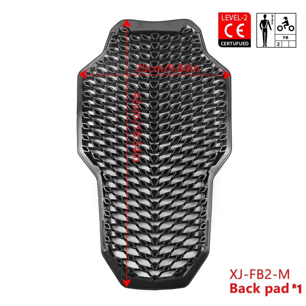 Black Full CE Level 2 Motorcycle Armor, Back Pad, Shoulder and Elbow Protection Set for Motorcycle Jacket Replacement