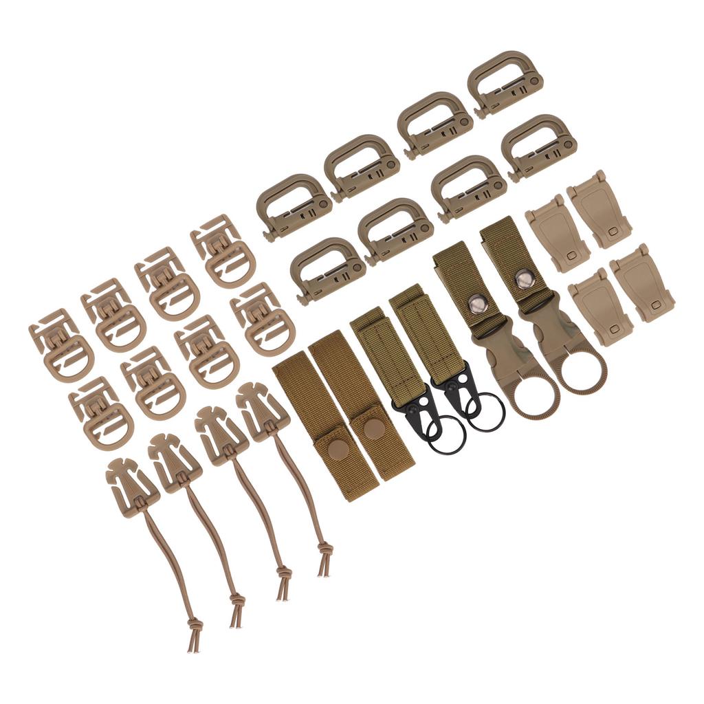 30 Pcs Molle Attachments D Buckle Backpack Buckle Nylon Ribbon Backpack Accessories for Picnics