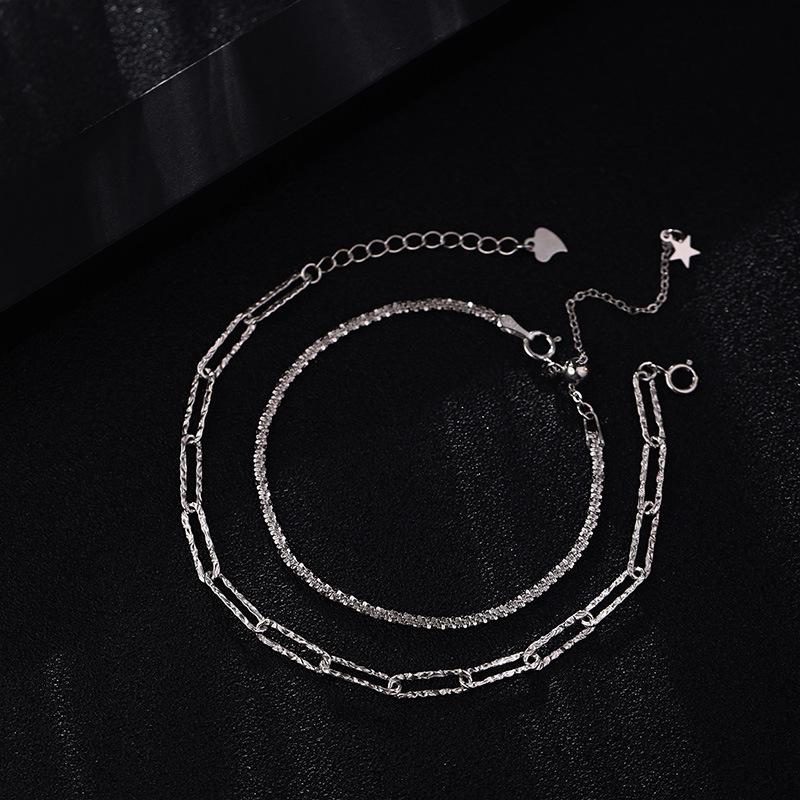 925 Sterling Silver Sparkling Chain Bracelet Female Ins Niche Design Luxury Exquisite Bracelet for Women Silver 925 Jewelry