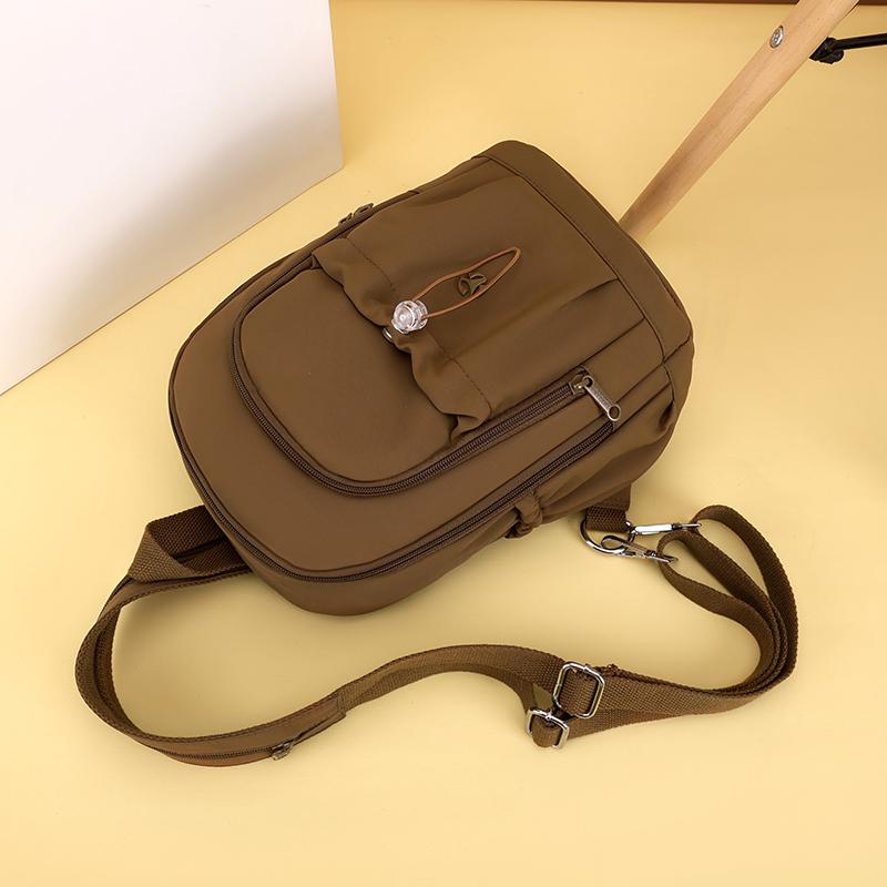 Mochila Pequena Estilo Universitário Mochila de Nylon Feminina Bolsa de Peito Multifuncional