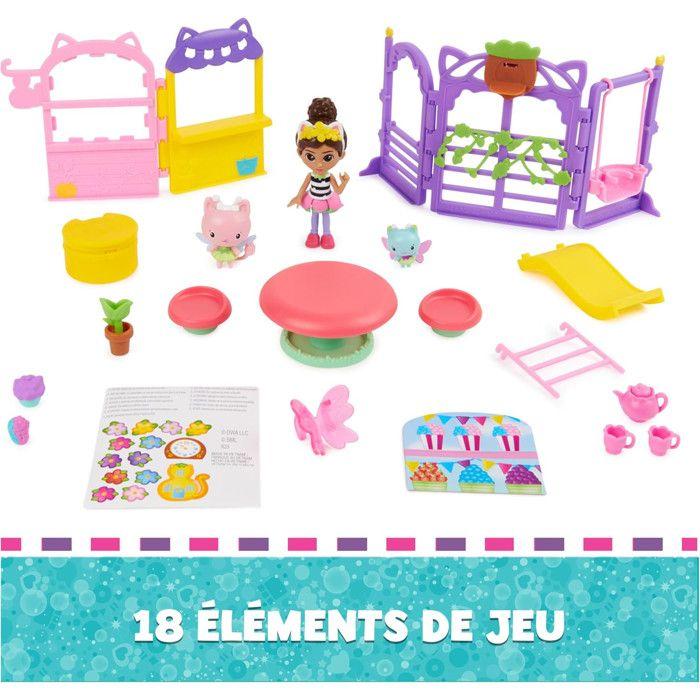 Cofanetto festa in giardino - GABBY'S DOLLHOUSE - Kitty Fairy - 3 personaggi - 18 pezzi - Accessori inclusi