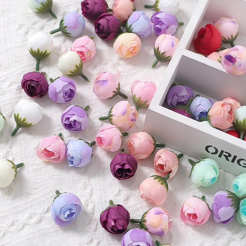 10/20/50Pcs 3.5cm Rose Artificial Flowers Head Silk Fake Flower for Home Decor Party Wedding Decoration DIY Wreath Accessory