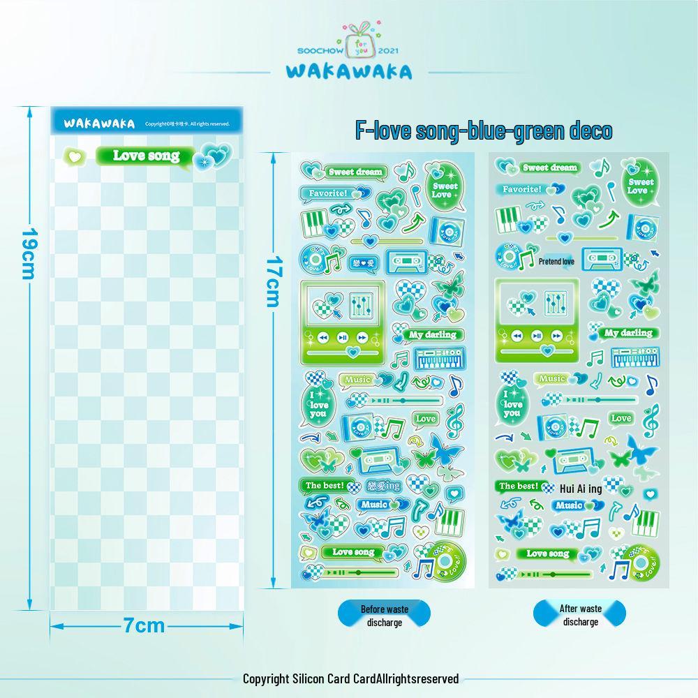 

Musical Notes Deco Series: Waka Guka Retro Stickers & Small Cards for DIY Journaling & Holiday Gifts No Specification зелений/синій
