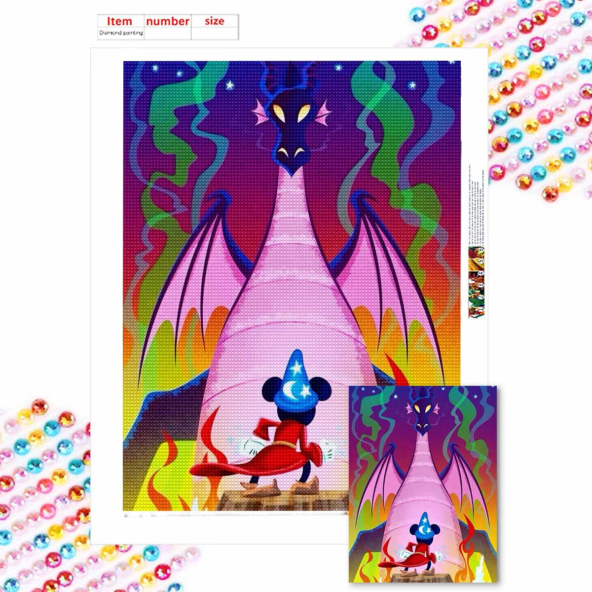 

DIY Diamond Painting A Fierce Dragon Cross Stitch Kit Mosaic Art Diamond Painting Full Circle Diamond Home Decoration Round 20x30cm