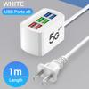 6-in-1 Fast Charging Power Strip with USB Hub 1m Cord Desktop Charging Station for iPhone Home Office Multi Ports Adapter Socket