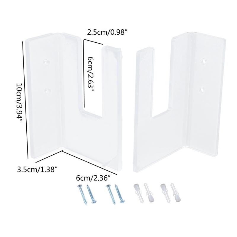 1 Pair Acrylic Skateboard Display Rack Wall Stand Fixed Mount Indoor Floating Skateboards Storage Bracket Decoration