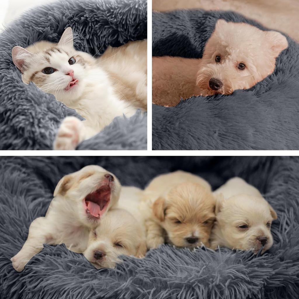 AYO Pet Pet Pet Dog Cat Cat Puppy Small Dog Small Animal Pet Sleep Bite Round Donut With Suitable for All Year Size and Color Selection Duck Gray Bed,