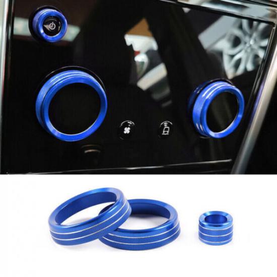 For Range Rover Evoque - GL Blue Aluminum Central Console Ac Knob Cover