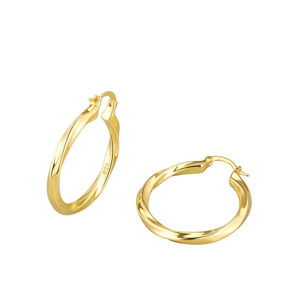 Minimalist Geometric Irregular Twisted Large Hoop Earrings For Women Unique Temperament Ear Cuff Jewelry Accessory