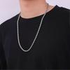 3mm Rope Chain Necklace for Men, Silver Tone Mens Chain Necklace, Stainless Steel Necklace Chain for Men Women, Jewelry Gift