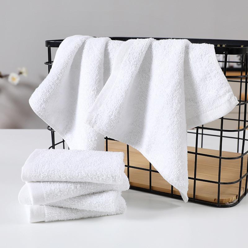 1Pc 30x30cm Square White Soft Terry Cotton  Absorbent Hotel Multifunctional Cleaning Hand Towel
