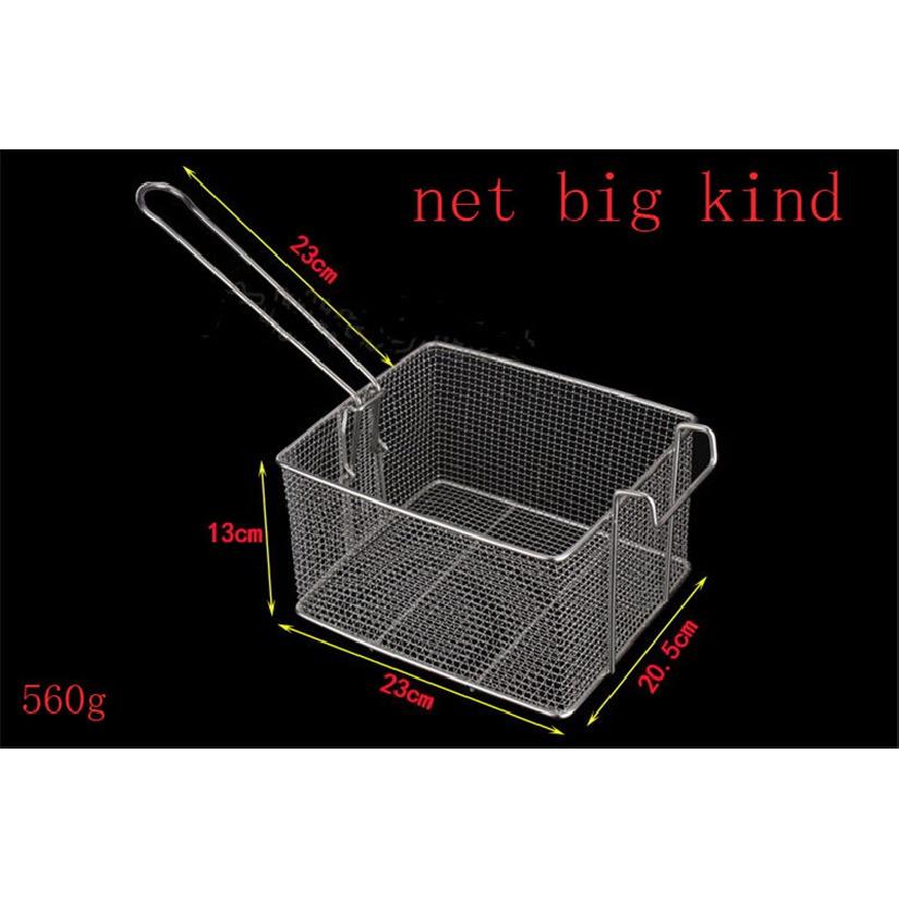 Stainless Steel Fry French Fries square Basket Kitchen Colander Mesh Strainer Net punching chicken wings Chef Cooking