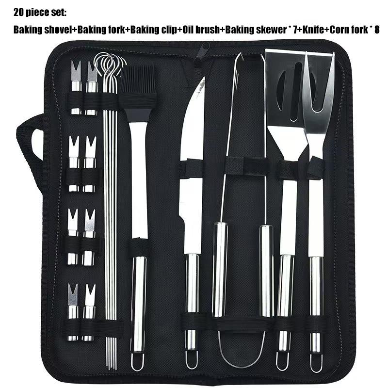 Stainless steel barbecue set barbecue combination tool outdoor barbecue storage portable bag barbecue tool
