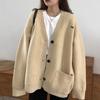 Lazy Style Pullover Mantel Strickjacke Damen Oberbekleidung Lose Mittellang