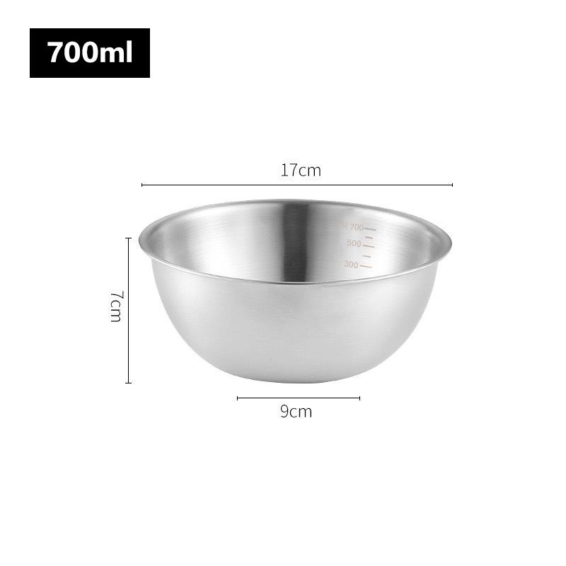 

Stainless Steel Salad Bowl With Measurement Marks - Multi-Functional Vegetable Mixing Soup Basin
