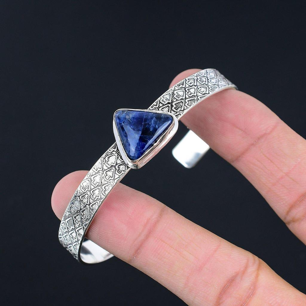 Töchtertag Angebot Trillion Sodalith Edelstein Hochzeitsarmreif 925 Sterlingsilber