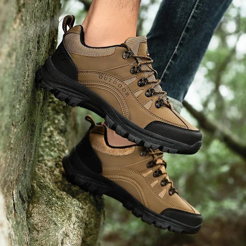 Men Tactical Boots Army Waterproof Climbing Shoes Unisex Anti-Slip Male Motorcycle Work Hiking Shoe Outdoor Breathable Plus Size