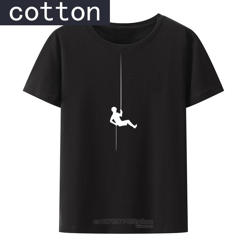 Rock Climbing Cotton Y2k Tshirts Climbing Mountaineering Cool Print Breathable Comfortable Unisexs Clothes Streetwear Summer Style