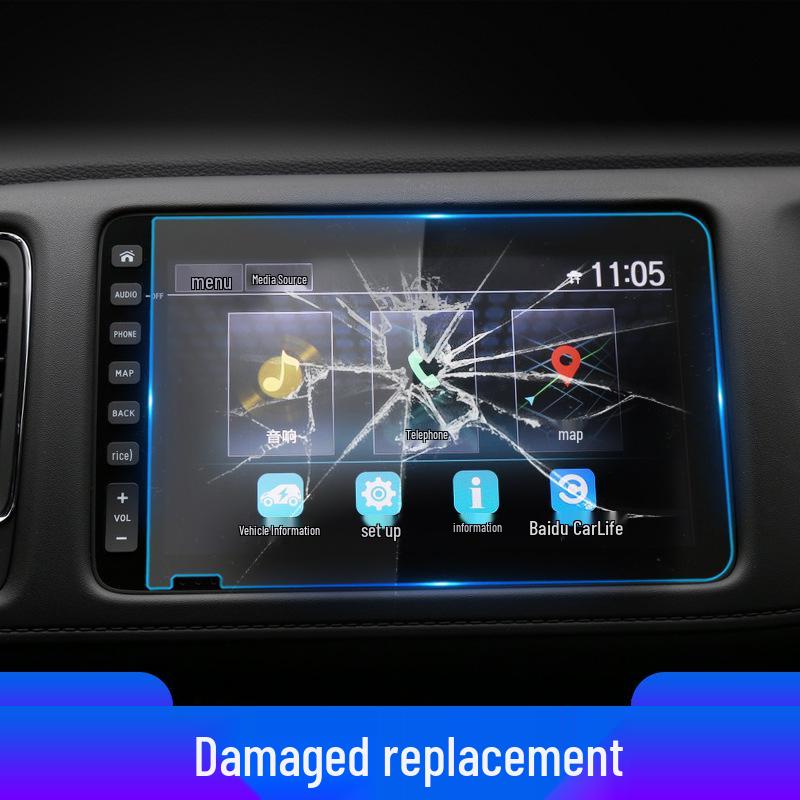 Honda Everus VE-1/XRV/HR-V Navigation Tempered Film & Anti-Scratch Blue Light Center Console Protective Sticker.