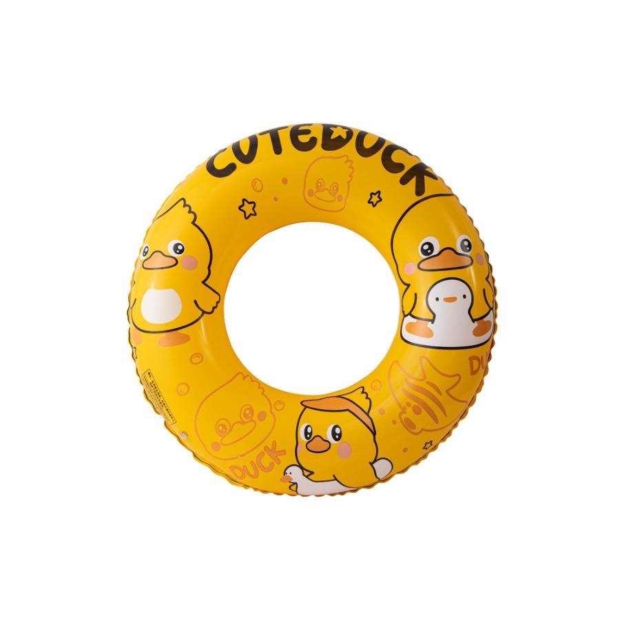Factory wholesale small yellow duck children's thickened swimming ring baby cartoon inflatable anti-rollover armpit ring