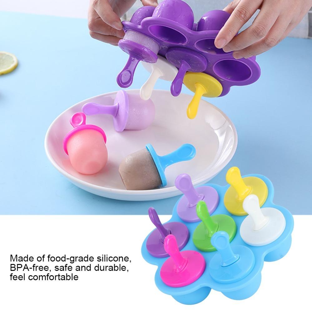 Reusable Silicone Silicone Ice Cream Molds BPA Free Ice Cream Making Mold Homemade Food синий