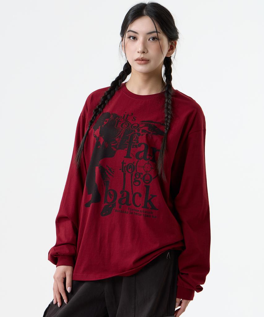 Nasttingijeubeleoldaenmi Vintage Artwork Long Sleeve_Burgundy