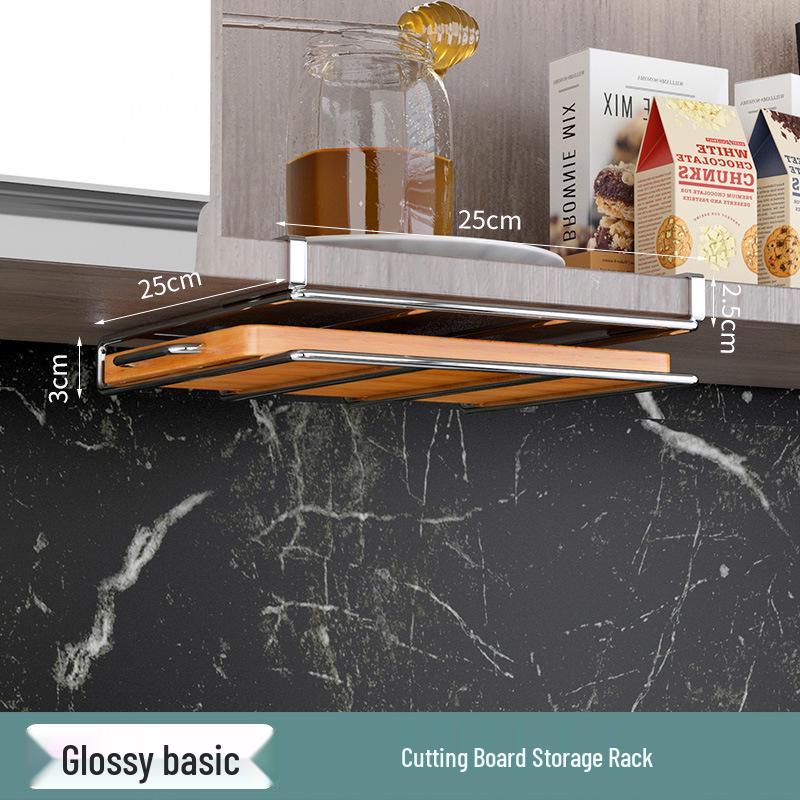 Stainless Steel Kitchen Storage Rack: Hanging Organizer with Cabinet Baskets & Paper Towel Holder
