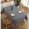 Japanese Style Retro Wave Pattern Tablecloth Blue Geometric Lattice Printed Coffee Pendant Tea Table Pad