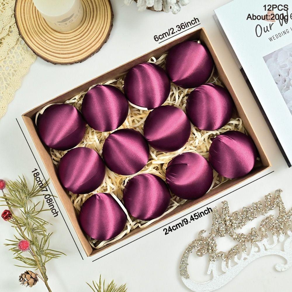 Plastics Christmas Tree Ornament Satin Velvet Christmas Balls Christmas Home Decoration