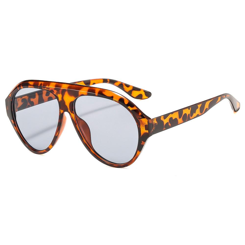 

Retro Large Frame Round Face Tortoise Sun Glasses For Men And Women Uv400 Outdoor Style TofuFrameLightGrayLens