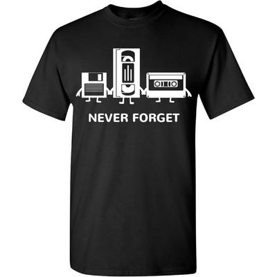 Never Forget Funny T-Shirt Cassette Tape Humor Nostalgia Graphic Tee for Men T Shirt