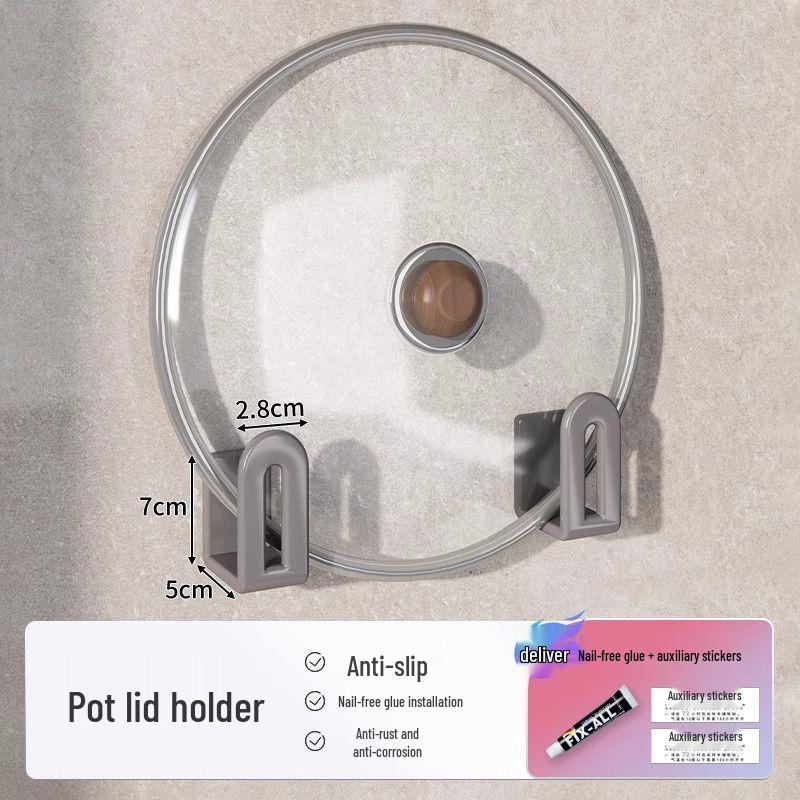 Wall-Mounted Kitchen Rack: Multi-functional Pot Lid and Cutting Board Holder