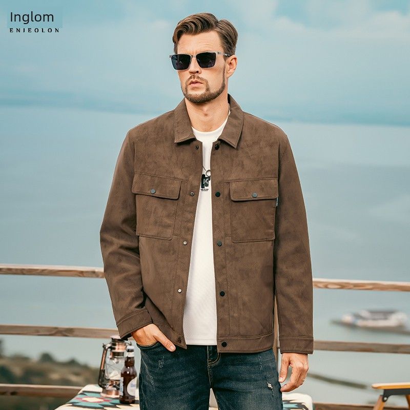 

Yingjuelun Pu Leather Jacket Men s American Retro Melard Motorcycle Jacket Autumn and Winter Lapel Workwear Leather Jacket Brown 3XL((Recommended 85-92.5kg))