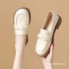 Platform loafers high-heeled small leather shoes British style one-pedal thick-heeled soft-soled single shoes