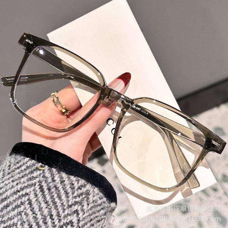 Square Transparent Women's Reading Glasses Blue Light Blocking Computer Eyewear TR90 Big Presbyopic Eyeglasses Lesebrille +1.5