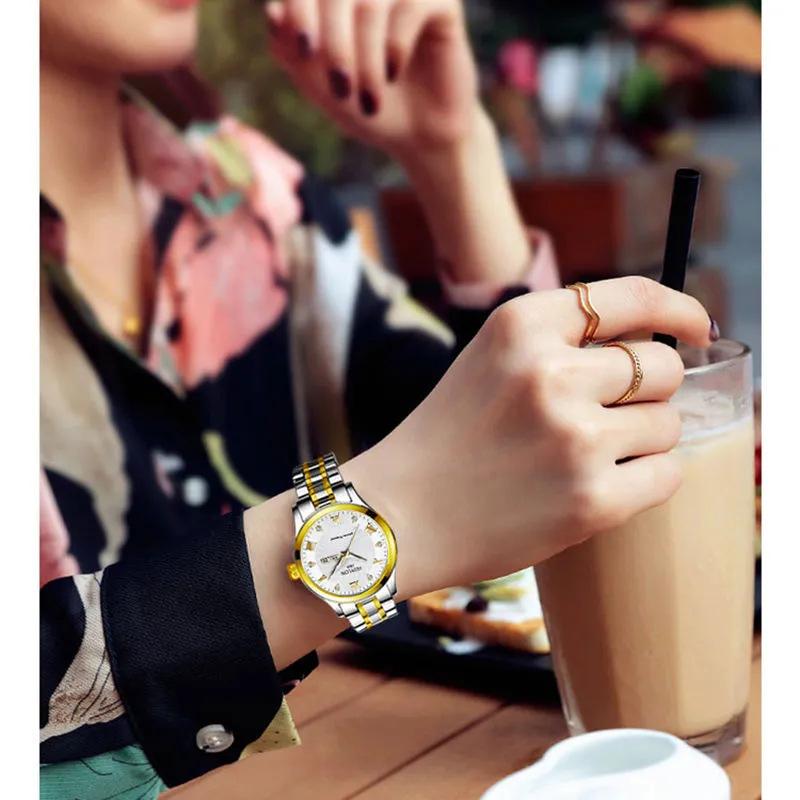 Damen Nische Licht Luxus Damen Neue Temperament Vollautomatische Quarz Damenuhr