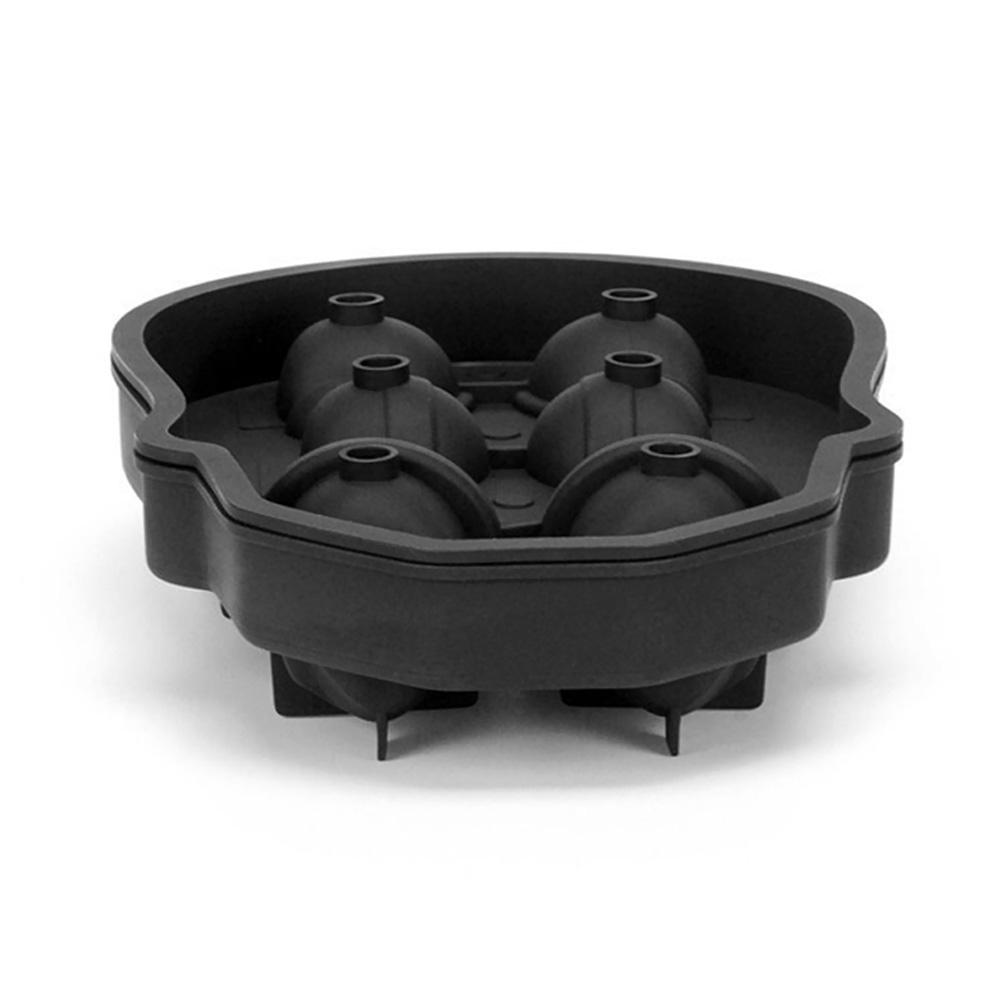 Lebka Tácky na ledové kostky Silikonová 3D DIY forma pro domácí kuchyni Černá měkká