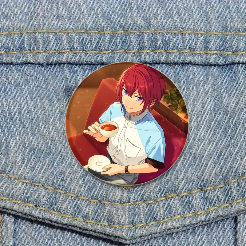32/44/58mm Ensemble Stars Idol Round Brooch Cartoon Cosplay Badge Icons Lapel Pins for Backpack Gifts Tsukasa Suou
