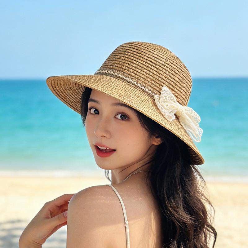 Straw hat women's summer seaside sunshade sunscreen hat big brim new sun hat