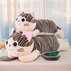 Adorable Grey Cat Plush Pillow Toy For Girls, Pp Cotton Filling, Short Plush Fabric, 25cm-55cm