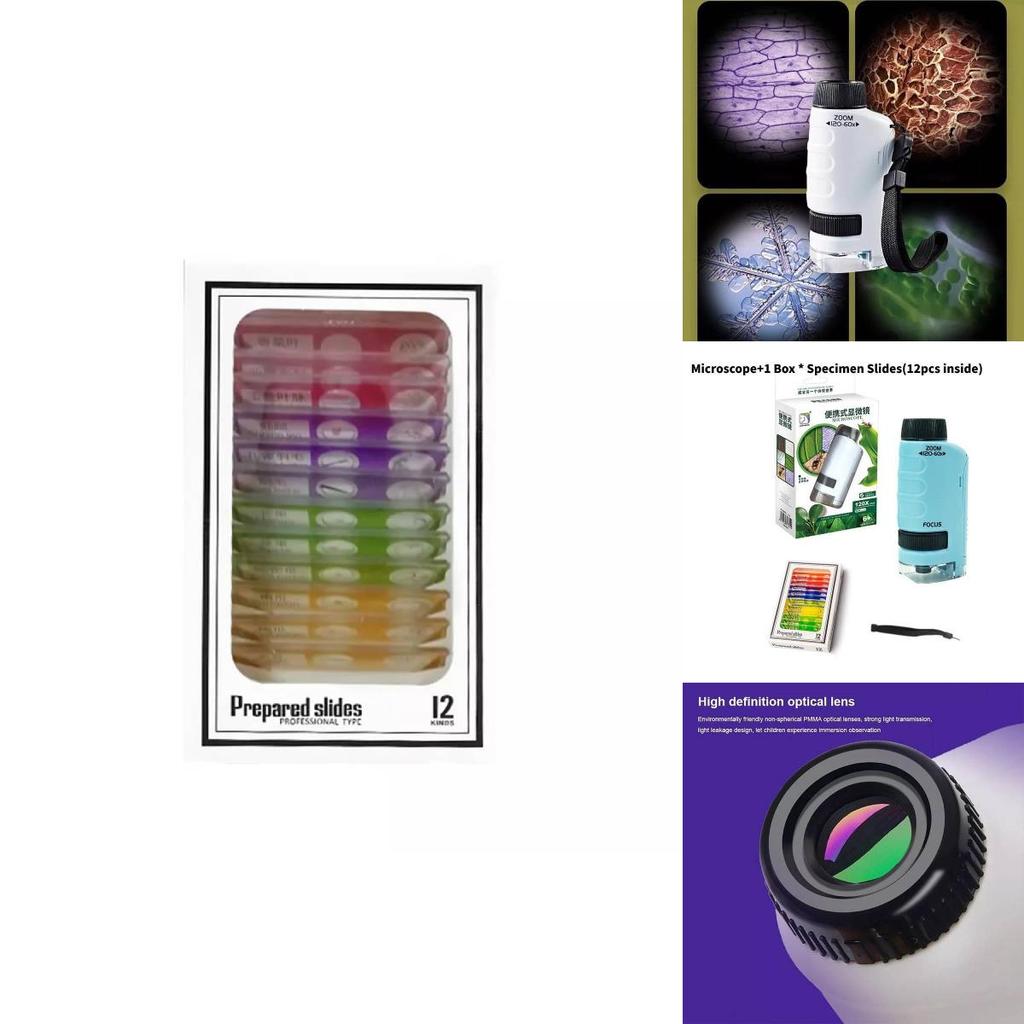 Microscópio Óptico Portátil de Alta Definição Kit Científico Educacional Para Crianças