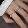 Korean Version of Gold Starlight Hollow Multi-layer Ring Silver Simple Personality Ins Wind Wound Open Ring