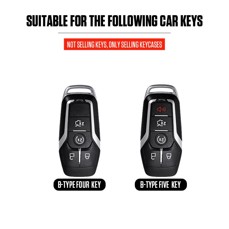 Interior Mouldings Car Key Cover Case For Ford Fusion Mondeo Mustang F-150 Explorer Edge 2015 2016 2017 2018 Car Key Protection