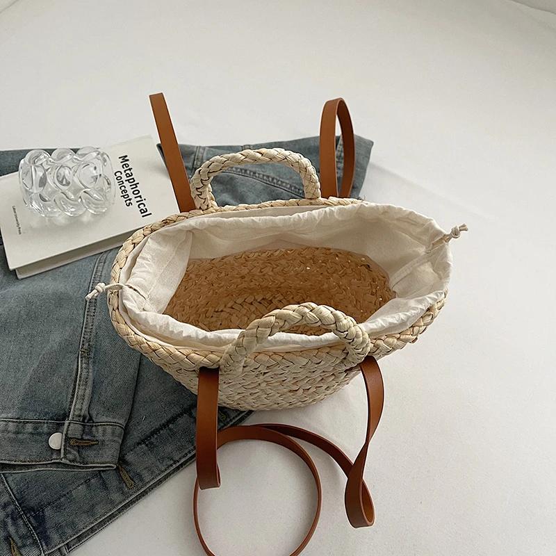 Sommer Strandtasche handgemachte Boho Stroh Designer Schulter Crossbody Urlaubstasche